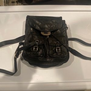 Mini leather backpack